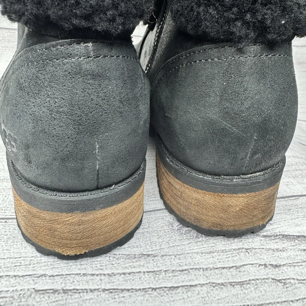 UGG Women's Blayre II Sheepskin and Water-Resistant Leather Size 9 Boots Black